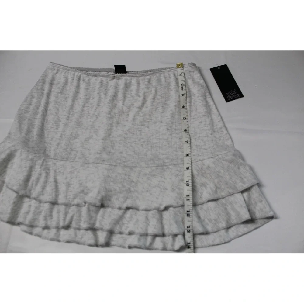 Wild Fable Womens Gray Ribbed Tiered‎ Ruffle Skort Mini Skirt Shorts Size S NWT